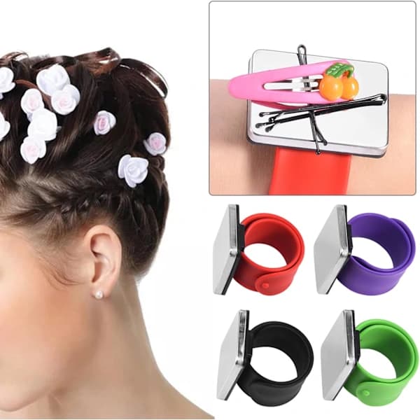 HA~Hårfestefeste, Hårstiler Justerbart Magnetisk Armbånd Hårfester for Frisør Barberer 4stk