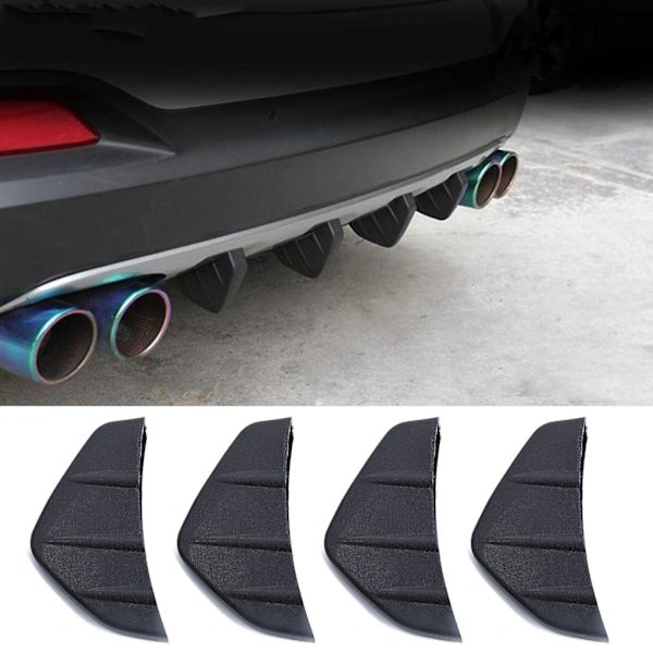 8 st Universal Car Rear Bumper Lip Diffuser Shark Fin Style Car Back Bumper Spoiler Lip Splitter