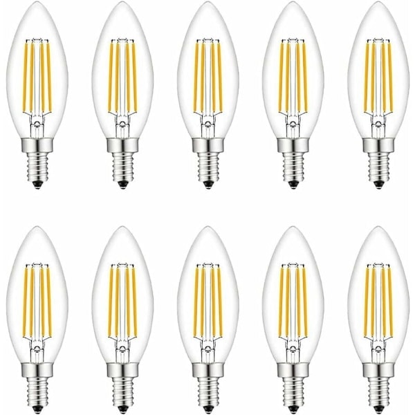 /HA/Små skruvbara LED-lampor, 10-pack E14 Ljuslykta Dimbar, Glödlampor 40W E14/SES motsvarande, 220V, Varmvit 2700K, FanciBuy