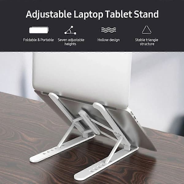 Justerbart Laptop Tablet Stativ Multi-vinkel Laptop Holder Bærbart & Foldbart Laptop Stativ til 10-17' Laptops Hul Design Pink Sort
