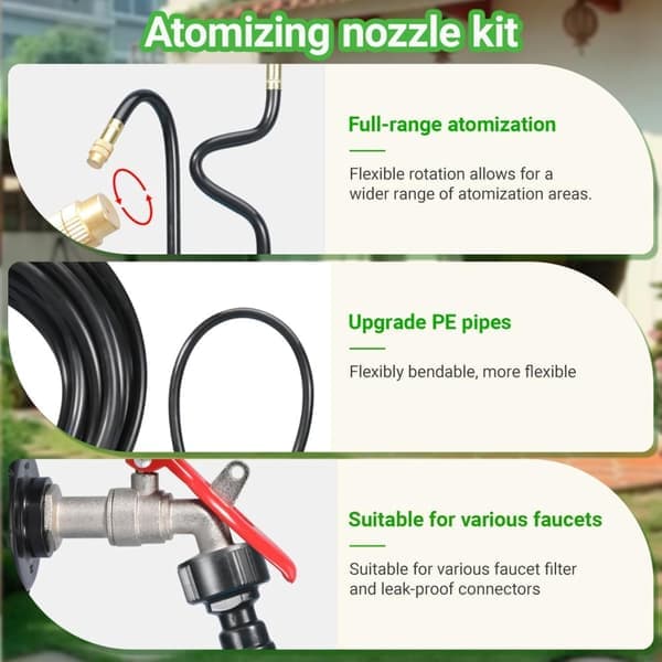 Automatic Watering Can with 360° Sprinkler - 5m Irrigation System - Adjustable Water Distribution