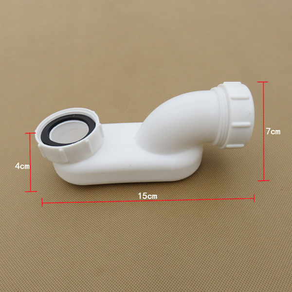 Flexibelt badkarsavlopp - Låg profil platt P-fälla för badkarsdusch avloppsrör - 1 1/2 tum diameter