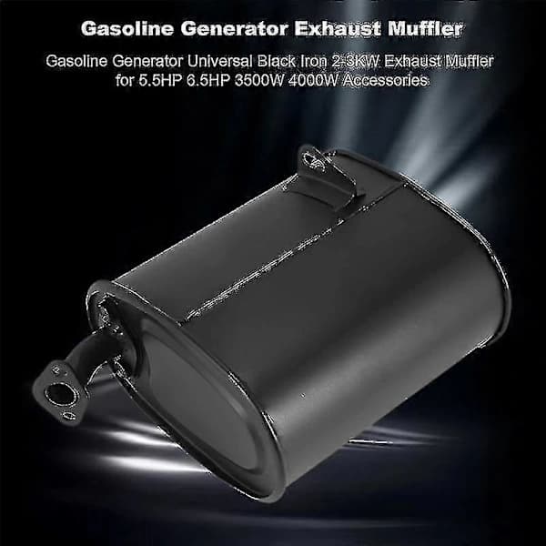 Benzingenerator Universal Sort Jern 2-3kw Udstødningslyddæmper Til 5.5hk 6.5hk 3500w 4000w Tilbehør