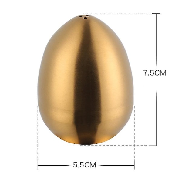 Ruostumattomasta teräksestä valmistettu munien maustamispurkki, keittiösuola ja pippuri