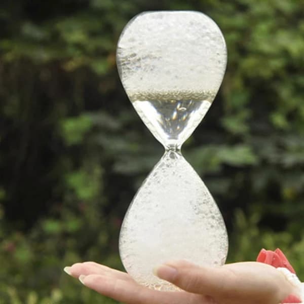 HA-Glas Flytande Rörelser Sandtimer Flödande Bubbla Timglas Sandglas Timer för Studenter Lärare och Kontor Ljusrosa