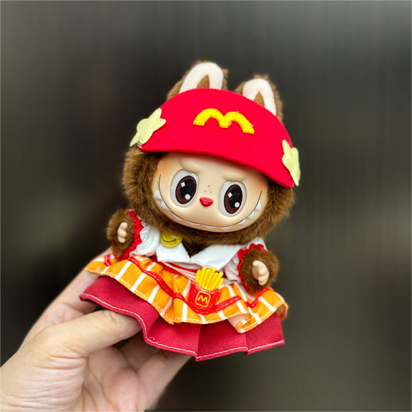 [HH] Endast Kläder 24 Designer 17cm LaBubu Plyschdocka Kläder Anime Söt PVC Figur Docka Overall Kjol Klä upp Kläder 1a 2a 17cm 18