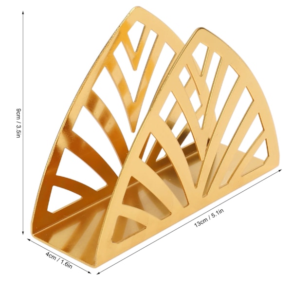 Servetthållare i guldmetall, bordservetthållare för kök och picknick - Liten 5,1 B X 3,5 H X 1,5 D (triangel)