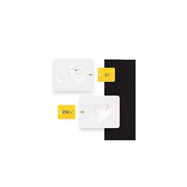 OJ-336 5-pakning 2A 250V Innfelt Vippebryter med Ring og Vippearm Hvit