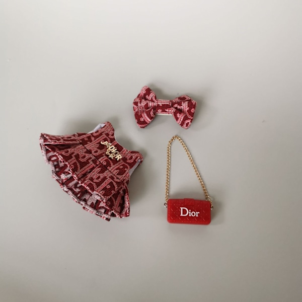 [HH] Labubu Designer CC VV D H Kostymset Labubu Kläder och Tillbehör Pink cc sit