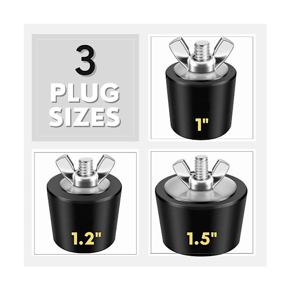 3 st pool vinterpluggar, 3 storlekar, 1 tum, 1,25 tum och 1,5 tum, simbassäng vinterexpansionsplugg