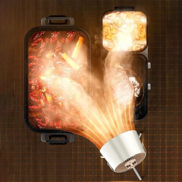 Bærbar mini emhætte – mobil udsugsventilator til grill, camping, køkken & rejse
