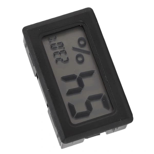 Svart Digital LCD Hygrometer Termometer för Cigarrlåda Skåp