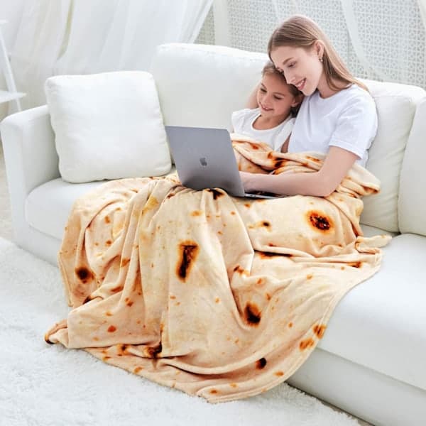 Burrito-tæppe, dobbeltsidet kæmpe hvedetortilla-tæppe