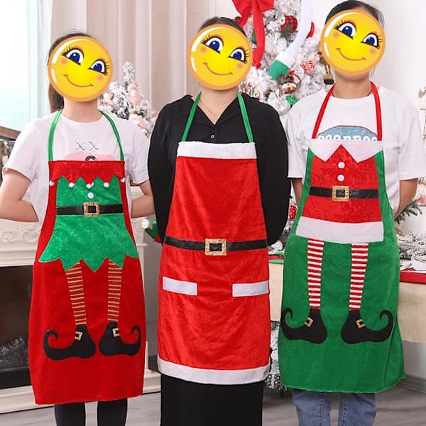 Morsomme juleforklær for kvinner Menn Kjøkken Matlagingsforklær Søte Thanksgiving Juleforkle Gave til bakere style 3