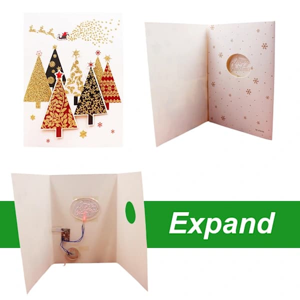 Christmas Music Short Pattern Beautiful Exquisite Lovely Three-Dimensional Greeting Card
