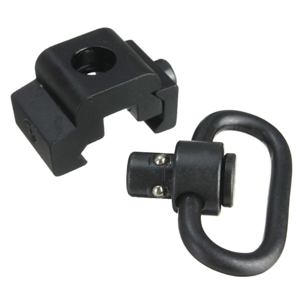 2x Snabbfäste QD Slungfäste med 20mm Picatinny Railfäste Svart
