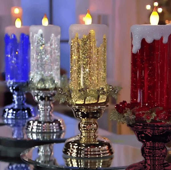 {HH} Flammeløse lys, LED-blinkende lys til jul silver