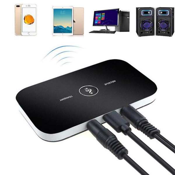 2 i 1 Bluetooth 5.0 lydmottaker sender trådløs adapter dongle 3,5 mm RCA AUX stereosender for PC TV bilhøyttaler