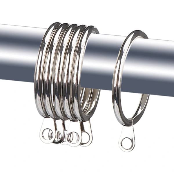 60 st gardinringar, hängande ringar för gardiner och stänger, (28 mm innerdiameter), silver