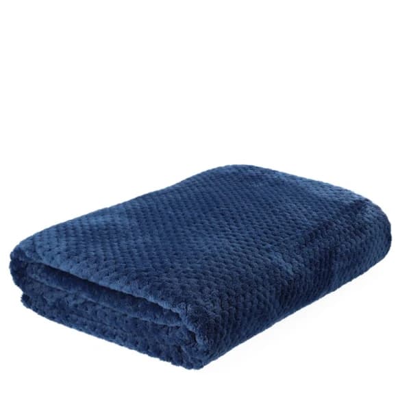 Filt 150X200cm - Sengeteppe Sofateppe Mykt Filtteppe - Fluffy og Mykt - Polyester Marineblå Navy blue