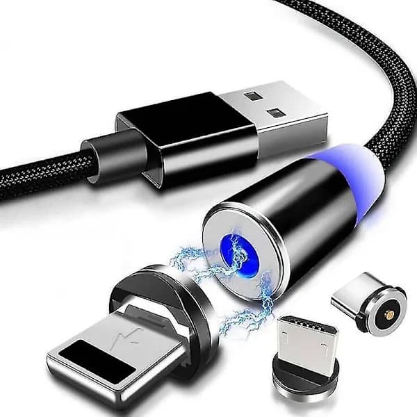 HA-2-pak Statisk magnetisk ladekabel 360 og 180 roterende telefonoplader