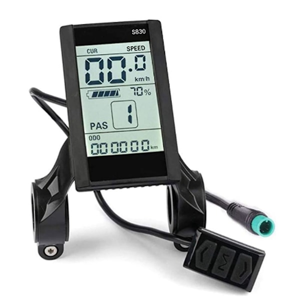 Protocol 2 Elcykel Display 24v 36v 48v LCD S830 med USB Vattentät Anslutning