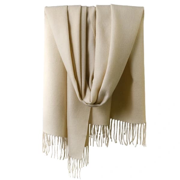 Varme Lange Skjerf Vinterskjerf Ensfarget Skjerf Dusk Beige