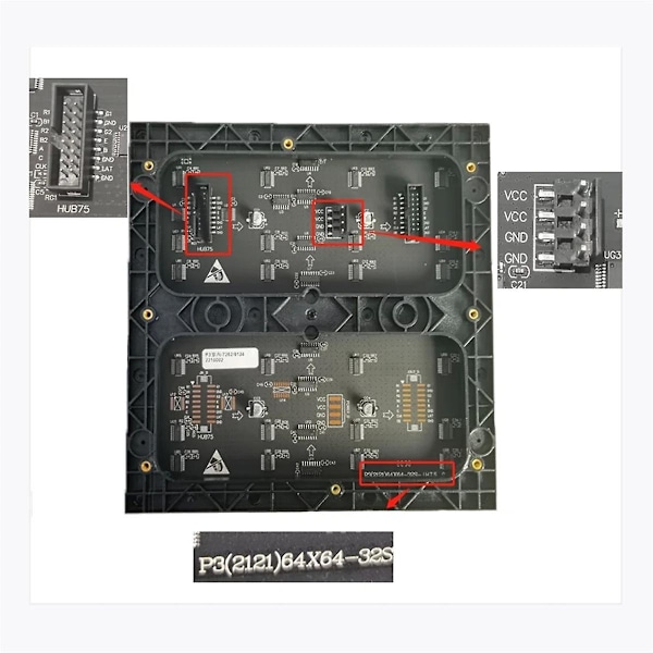 P3 Inomhus 64x64 LED-displaymodul Inomhusdisplaymodul 192x192mm 1/32 Scan RGB LED-skärm