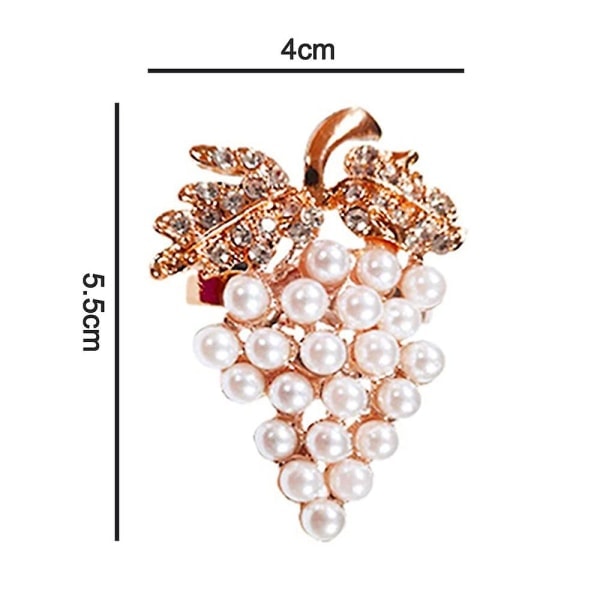 /HA/ Sett med 6 diamanter Pearl Grape Servietring Metall Servietspenne for jul, høytider, bryllup, halloweenfest, middagsdekor roségull