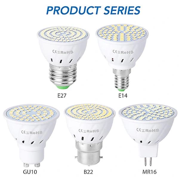 HA-110V 220V LED-vekstlampe E14 MR16 GU10 E27 Fullspektrum Vekstlamper E14