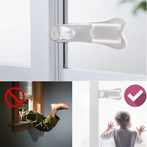 Babyskuff sikkerhetslås, Anti-klemme babyskuff sikkerhetslås, Babyskuff sikkerhetslås, Babyskuff skyvedørslåser, For skuffer, skap (10 stk, hvit