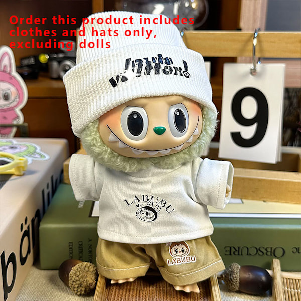 [HH] Labubu Kläder Universal Sittande Stående Plyschdocka Designkläder Tillbehör Blind Box Labubu Kläder style 10