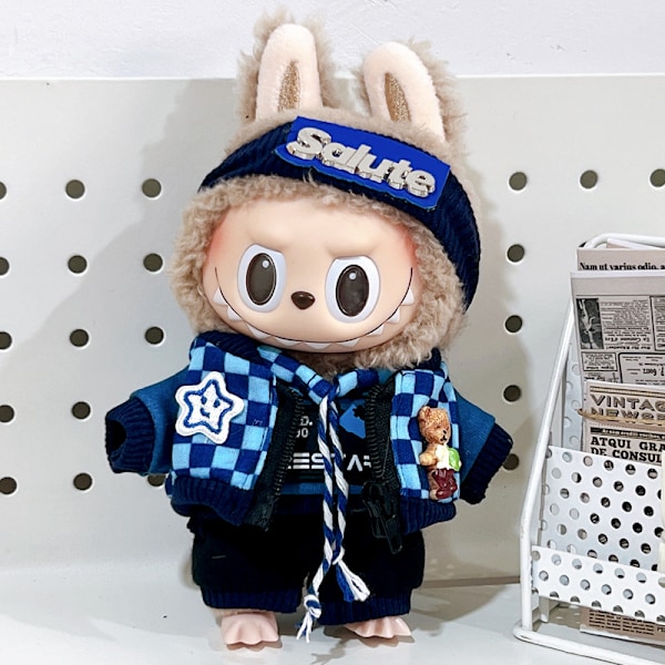 [HH]Labubu V1 Dockkläder 17cm Tumlar Hoodie Outfit Kostym Blind Box Popmart ToNot Original Smiling stars set