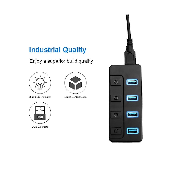 4-portars USB 3.0-hubb Splitter Dator Multi-interface Splitter USB Splitter USB Expansionsladdare Wi