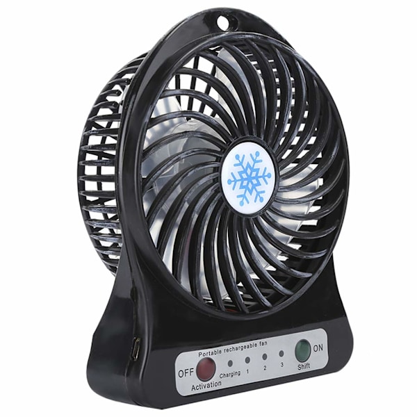 Portable Fan Rechargeable,Personal Desk Fan,Small Battery Operated USB Fan with Flashlight,3 Speeds Wind Quiet Mini Desktop Fan