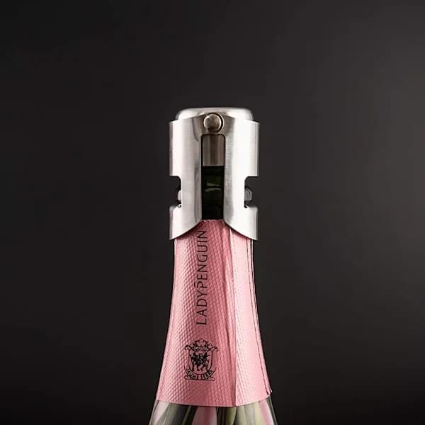 Champagnestopper, 4-pakning vakuumforseglede rustfrie musserende W