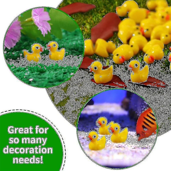 200 stk Mini Gule Ender Ducklings Tiny Duckies Hage Landskap Akvarium Dukkehus Potteplanter Dekorasjon 7 farger