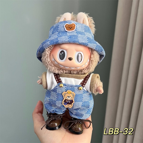 [HH] 17 cm Original Labubus Kläder Original Designer Tillbehör Plyschdockor Leksak Söt Nyckelring Kläder Labubu LBB-32 only clothes no toys