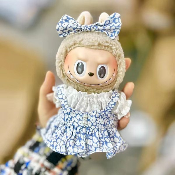 [HH] 17cm Labubu Popmarts Vaatteet ja Asusteet Nukke Macaron Paita Setti Täytetty Pehmo Sopii Vain Kangas 17CM 57