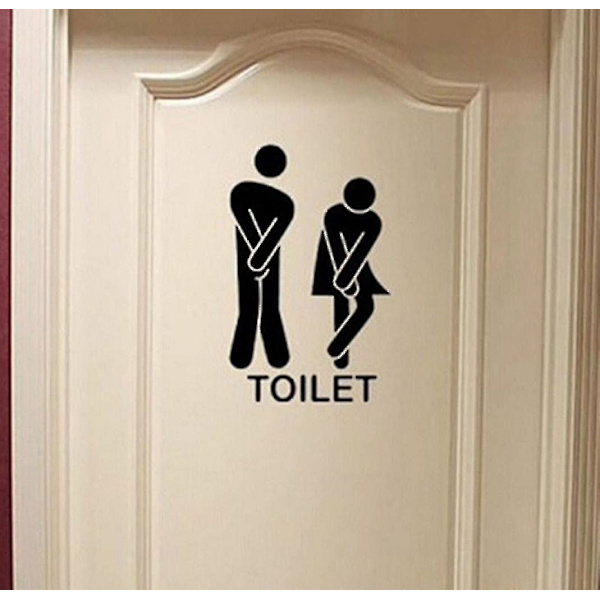 Søt mann kvinne toalett toalett WC flyttbar tapet husholdning hjem vegg klistremerke plakat veggmaleri dekorasjon for soverom stue bad kit