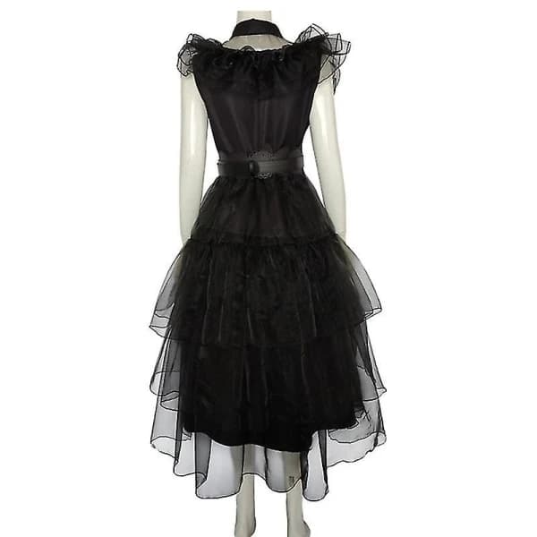 Onsdag Addams Cosplay Onsdagsdansklänning Kostym Gotisk Peter Pan Cosplay 150cm