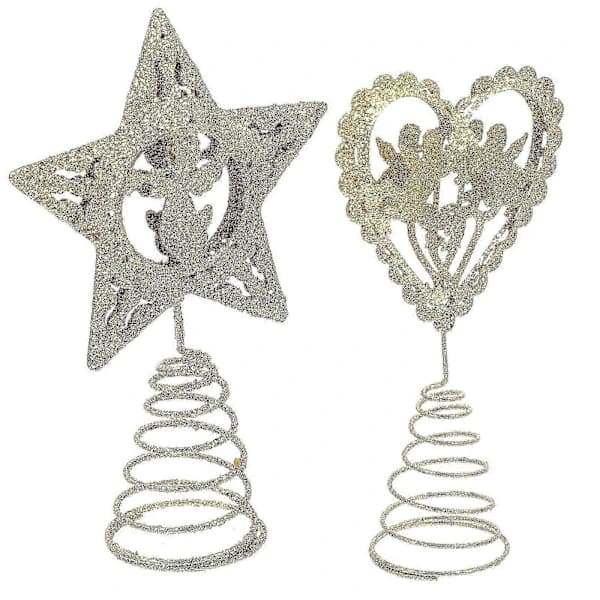 2 stk Valentinsdag Tretopp Stjerne Hjerteformet Ornament