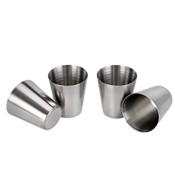 8 stk. shotglas med kopholder, rustfri snapsglas, 30 ml