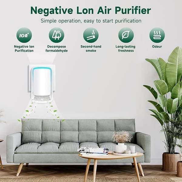 Portable Air Purifier with Ion Function - Removes Dust Particles, Pollutants & Odors