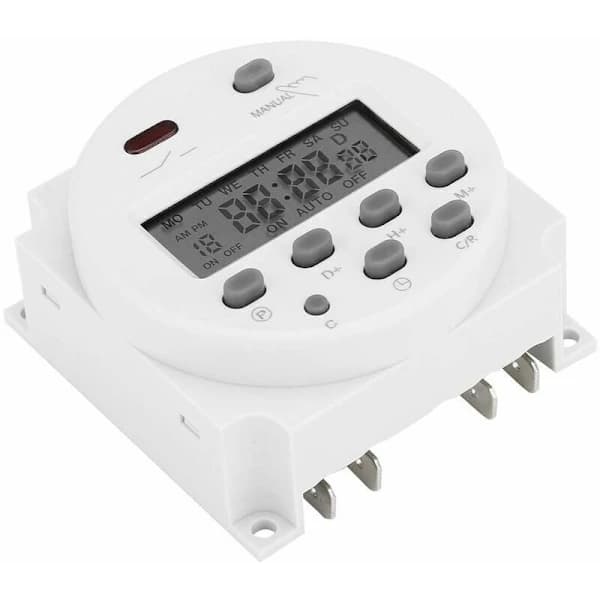 Timerbrytare 12VDC 16A Tidsrelä LCD Elektronisk Digital Programmerbar LCD Digitalt Mikroskop Mikrokontroller Strömtimer