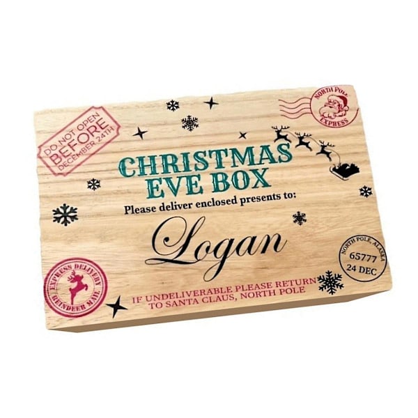 Christmas Eve Box,wooden Christmas Eve Box Night Before Christmas With Lock,christmas Santa Gift Bo