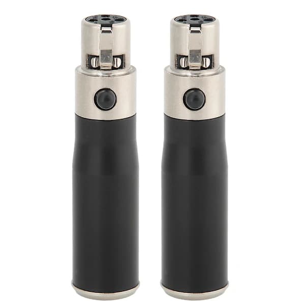 2 STK Mini XLR 3-polet han til Mini XLR 4-polet hun zinklegeringshus lydadapterstik