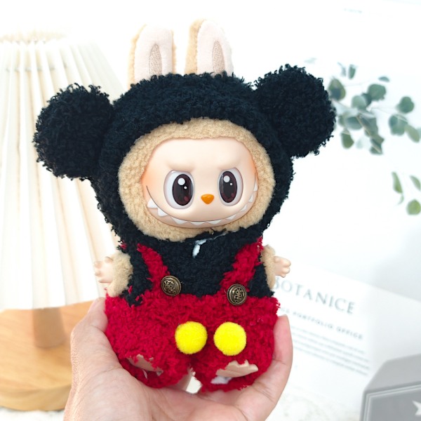 [HH] 17cm Labubu Docka Kläder Tillbehör Set Mini Docka Kostym Gåva Röd Liten Svan Panda Jumpsuit Uppsättning för DIY Samlare style 14