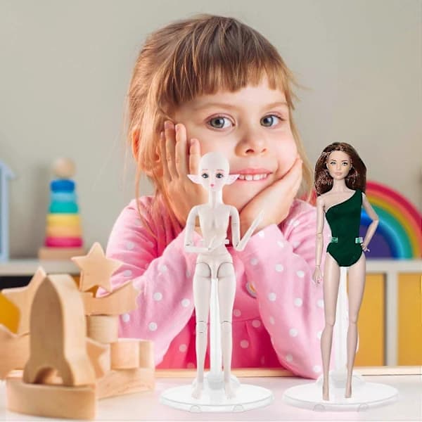 12 st Dockställ Transparenta Dockställ Plast Dockdisplayhållare Klar Actionfigurer Docktillbehör