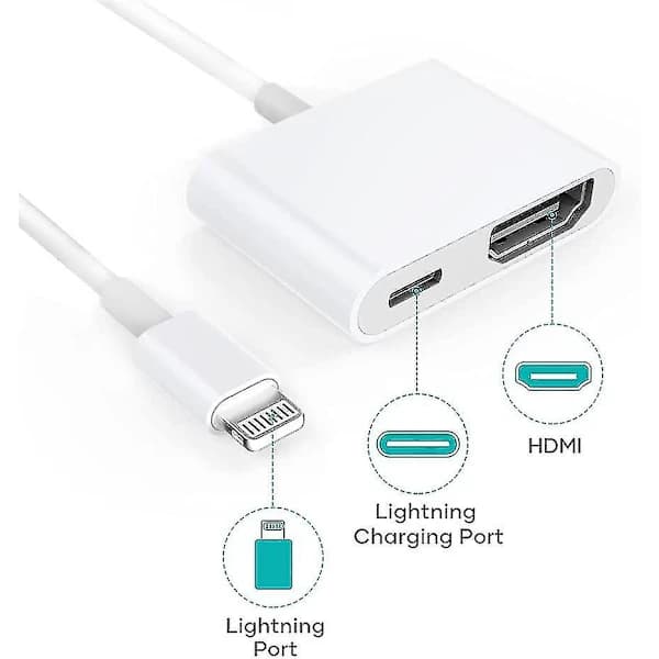 HDMI-adapter, HDMI-adapter for iPhone 1080p Lightning Digital AV-adapter, HDMI Sync Screen HDMI-kontakt for iPhone & iPad []